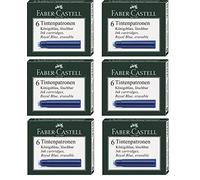 Faber-Castell Lot de 6 cartouches d'encre standard pour stylo à plume 6 Packungen bleu roi