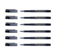 Faber-Castell Lot de 6 Stylos feutre Fineliner Broadpen pointe large noir