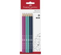 FABER-CASTELL - Lot de crayons, 6 crayons, dureté HB | Crayons HB résistants à la casse pour enfants et adultes, pour l'écriture et le dessin