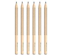 FABER-CASTELL - Lot de crayons Jumbo Grip Nature, 6 pièces, dureté HB | Crayons en bois triangulaires avec zone de préhension pour écrire et dessiner confortablement