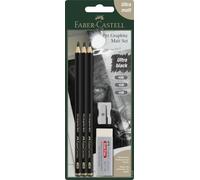 FABER-CASTELL - Lot de crayons Pitt Graphite Matt, 5 pièces | Avec des crayons d'artiste extra-mats, une gomme et un taille-crayon pour les travaux graphiques
