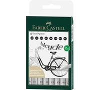FABER-CASTELL - Lot de feutres Ecco Pigment, 8 épaisseurs de trait | Feutre fin à encre indélébile et résistante à la lumière pour des traits et des illustrations précis