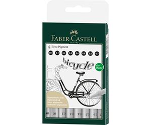 FABER-CASTELL - Lot de feutres Ecco Pigment, 8 épaisseurs de trait | Feutre fin à encre indélébile et résistante à la lumière pour des traits et des illustrations précis