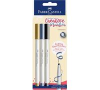 FABER-CASTELL - Lot de marqueurs Goldfaber Creative Calligraphy, 3 stylos | Marqueurs métalliques résistants à l'eau pour la calligraphie et le lettrage à la main