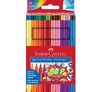 Faber-Castell Feutres GRIP Colour 155320 – étui de 20 pour enfants et adultes