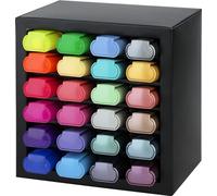 Faber-Castell Set de bureau 254602 – 24 surligneurs pastel, néon & métalliques, pointe biseautée