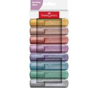 Faber-Castell Surligneurs métalliques 254678 – Pointe biseautée, Couleurs vibrantes – Pochette de 8