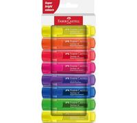 Faber-Castell Surligneur Set 254648 – 8 couleurs néon, pointe biseautée 1–5 mm, rechargeable