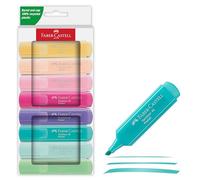Faber-Castell Set de surligneurs 46 – 8 pastels, pointe biseautée 1–5 mm rechargeable