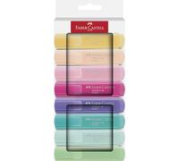 Faber-Castell Set de surligneurs 46 – 8 pastels, pointe biseautée 1–5 mm rechargeable