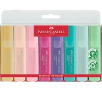 Faber-Castell Set de surligneurs TL 1546 – 8 pièces Pastel, pointe biseautée, trait 1–5 mm