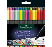 Faber-Castell Feutres 151630 – Boîte 30, Pointe fine 0,4 mm, Grip ergonomique, Lavable