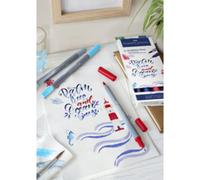 Faber-Castell 164519 - Goldfaber Aqua Dual Marker, Sea, avec pointe pinceau et pointe Fineliner, étui de 6 pièces