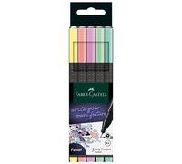 Faber-Castell Grip Finepen 151602 – fineliner couleurs pastel, pointe fibre 0,4 mm, étui 5 pièces