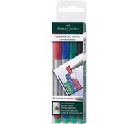 Faber-Castell Marqueurs Multimark 152604 – non permanents, pointe M, 4 pièces en étui