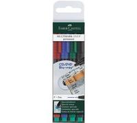 Faber-Castell – Marqueur CD/DVD Multimark Permanent F – Étui 4