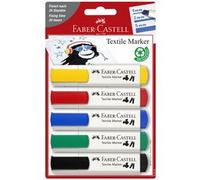 FABER-CASTELL Marqueur pour tissu, blister de 5