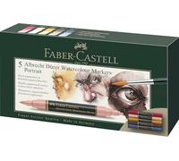 Faber-Castell - Marqueurs aquarelle Albrecht Dürer 160307 - Double pointe - Étui de 5 multicolore