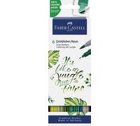 Faber-Castell 164517 - Goldfaber Aqua Dual Marker, Jungle, avec pointe pinceau et pointe fineliner, étui de 6 pièces