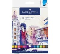 Faber-Castell Marqueur Goldfaber Aqua Dual 164612 – pointe pinceau et fineliner – étui de 12 pièces