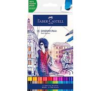 Faber-Castell Feutres Goldfaber Aqua Dual Marker – Pointe pinceau & fineliner – Étui 18 pièces
