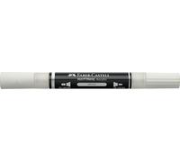 Faber-Castell Multimark Marqueur acrylique double couleur 101, blanc, fournitures artistiques, marqueurs acryliques à base d'eau, double extrémité, pointe grasse et fine, marqueurs d'art, stylos de