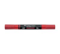Faber-Castell Multimark Marqueur acrylique double couleur 219, rouge fraise, fournitures artistiques, marqueurs acryliques à base d'eau, double extrémité, pointe grasse et fine, marqueurs d'art