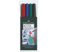 FABER-CASTELL OH Pen Multimark F, Non-Permanent, 0.6 mm, Ink Colour: 4 Assorted