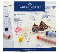 Faber-Castell – Pastels secs 128324 – 24 couleurs, carrés tendres