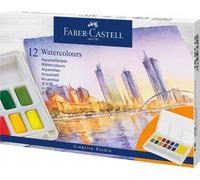 FABER-CASTELL Peinture à l'aquarelle en godets Étui de 12 pièces