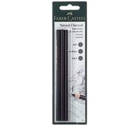 Faber-Castell Crayons fusain PITT 117498 – Sans graisse ni huile – Blister de 3