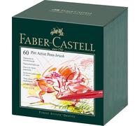 Faber-Castell Pitt Artist Brush Pens 60 Pack Multicolore Dans Boîte Cadeau