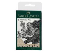 Faber-Castell Pitt Artist Lot de 8 stylos à l'encre de Chine - Noir