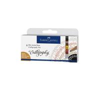 Faber-Castell Pitt Artist Pen Calligraphie India Ink, 6 Pc.