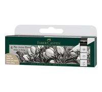 Boite De 4 Feutres Pitt Noir Et Blanc Faber-Castell