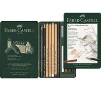 Faber-Castell Pitt Monochrome Crayon Dessin Boite Ensemble 12pc