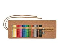 Faber-Castell Polychromo 110030 Lot de 30 crayons de couleur Polychromo en cuir et accessoires imperméables incassables pour profess