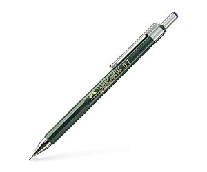 FABER-CASTELL - Porte-mine TK-FINE 9717 0,7 mm HB vert | Des traits précis grâce à un guide-mine rigide et une gomme intégrée