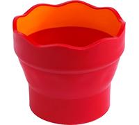 FABER-CASTELL - Pot à pinceaux pliable CLIC & GO rouge | Gobelet à eau pliable pour pinceaux, godet de peinture pour les loisirs créatifs et les projets artistiques