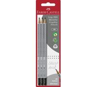 Faber-Castell Prise 2001 Graphite Crayons Hb Caoutchouc Fin Paquet De 3 Blister
