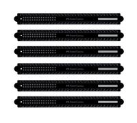FABER-CASTELL - Règle Dots noire 30 cm, 6 pièces | Règles avec emplacement pour le nom, échelle pour gauchers et droitiers et trou pour compas