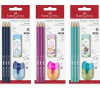 Faber-Castell Set scolaire 111181 - 5 pcs HB, taille-crayon et gomme (couleur non sélectionnable)