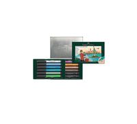 FABER-CASTELL Set de 12 feutres à encre de Chine Pitt Artist Pen vert foncé