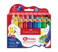Faber-Castell Set de 16 crayons de couleur Grippy avec taille-crayon