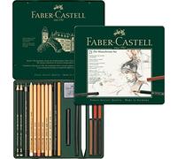 Faber-Castell Set de Crayon Pitt Monochrome, Boîte Métal de 21