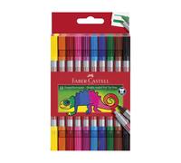 Feutres Double Pointes - FABER-CASTELL - Pochette de 10 - Multicouleur - Encre alimentaire à base d'eau
