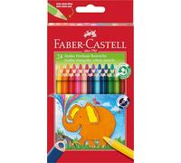 FABER-CASTELL - Set de crayons de couleur Jumbo, 24 pièces | Crayons de couleur jumbo ergonomiques et résistants à la casse, aux couleurs vives, pour enfants