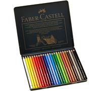 Faber-Castell Crayons de couleur Polychromos 110024 – Set de 24, coffret métallique, mine 3,8 mm
