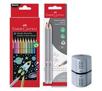 FABER-CASTELL - Set de crayons de couleur, porte-mines et taille-crayons