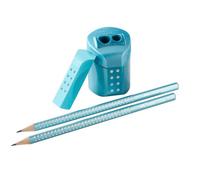 Faber-Castell Sparkle 118297 - Lot de crayons avec taille-crayon, gomme et 2 crayons - Océan métallisé